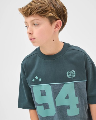 Australian Cotton Blend Oversized Embellished Sport T-Shirt