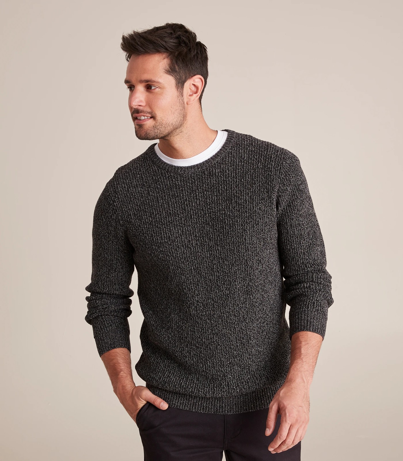 Fisherman Rib Knit Jumper - Charcoal Marle | Target Australia