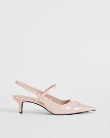 Brogue Sling Back Kitten Heel