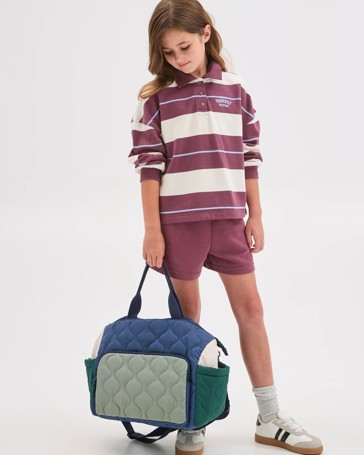 Australian Cotton Blend Striped Rugby Top and Short Set