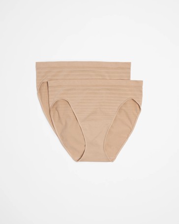 2 Pack Matte and Shine Seamfree High Cut Briefs