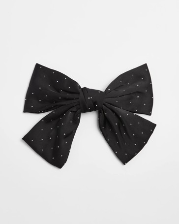 Diamante Satin Bow Barette
