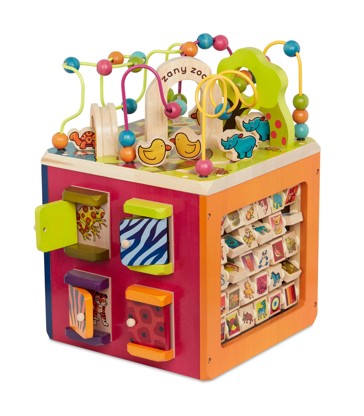B. toys Zany Zoo Wooden Activity Cube