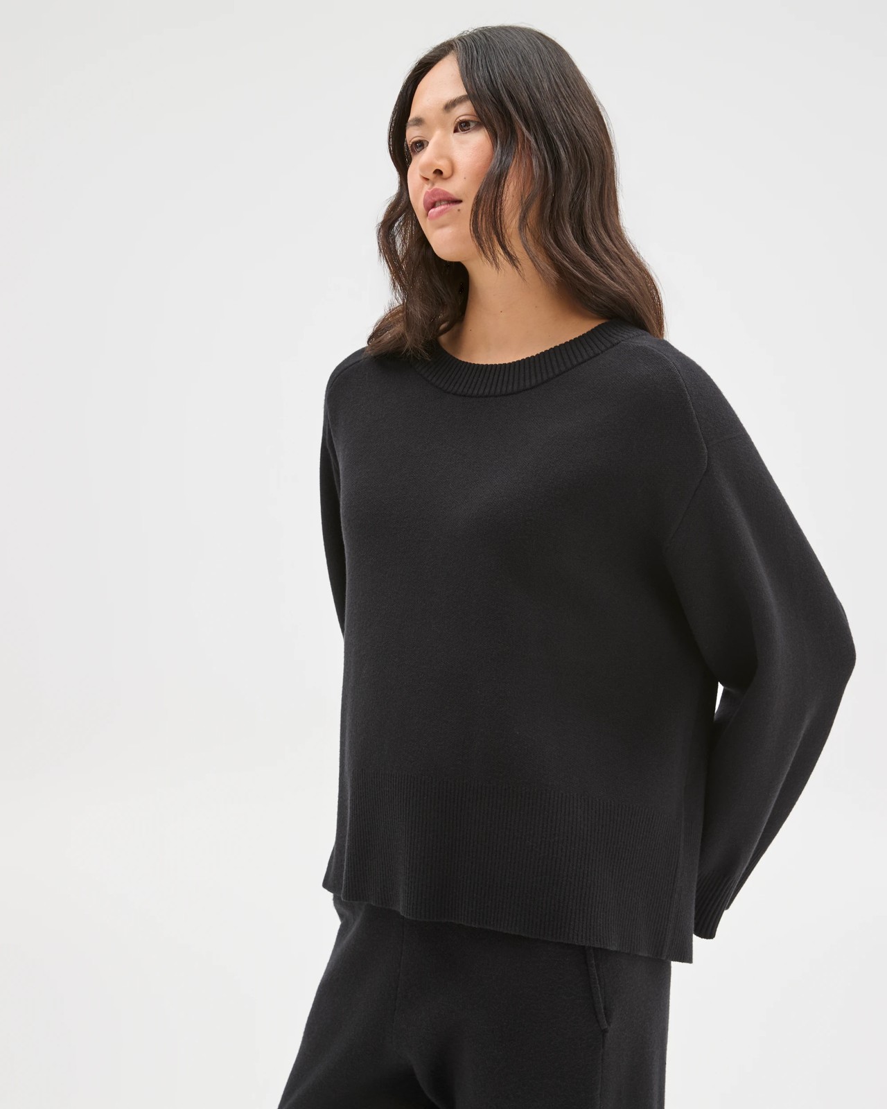 Clean Knit Crew Neck Sweater - Black 3 of 6