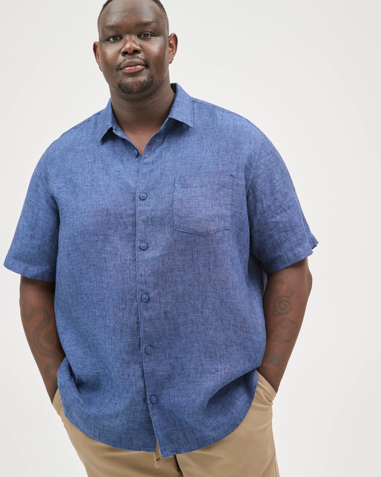 Plus Size European Linen Short Sleeve Shirt 2 of 6