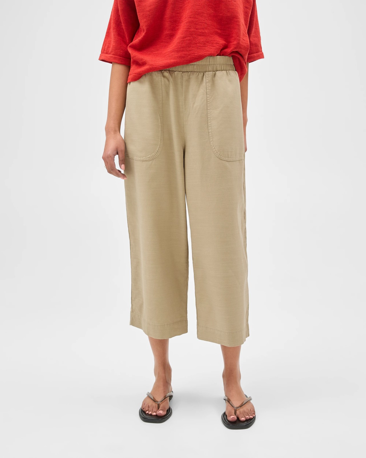 Slub Cropped Pants - Crushed Leaf 5 of 5