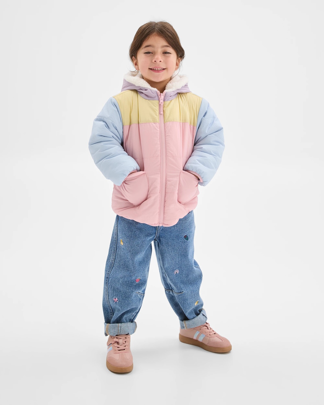 Reversible Hooded Heart Pocket Puffer Jacket - Multi 3 of 5