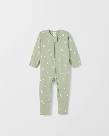 Baby Organic Cotton Zip Front Footless Coverall