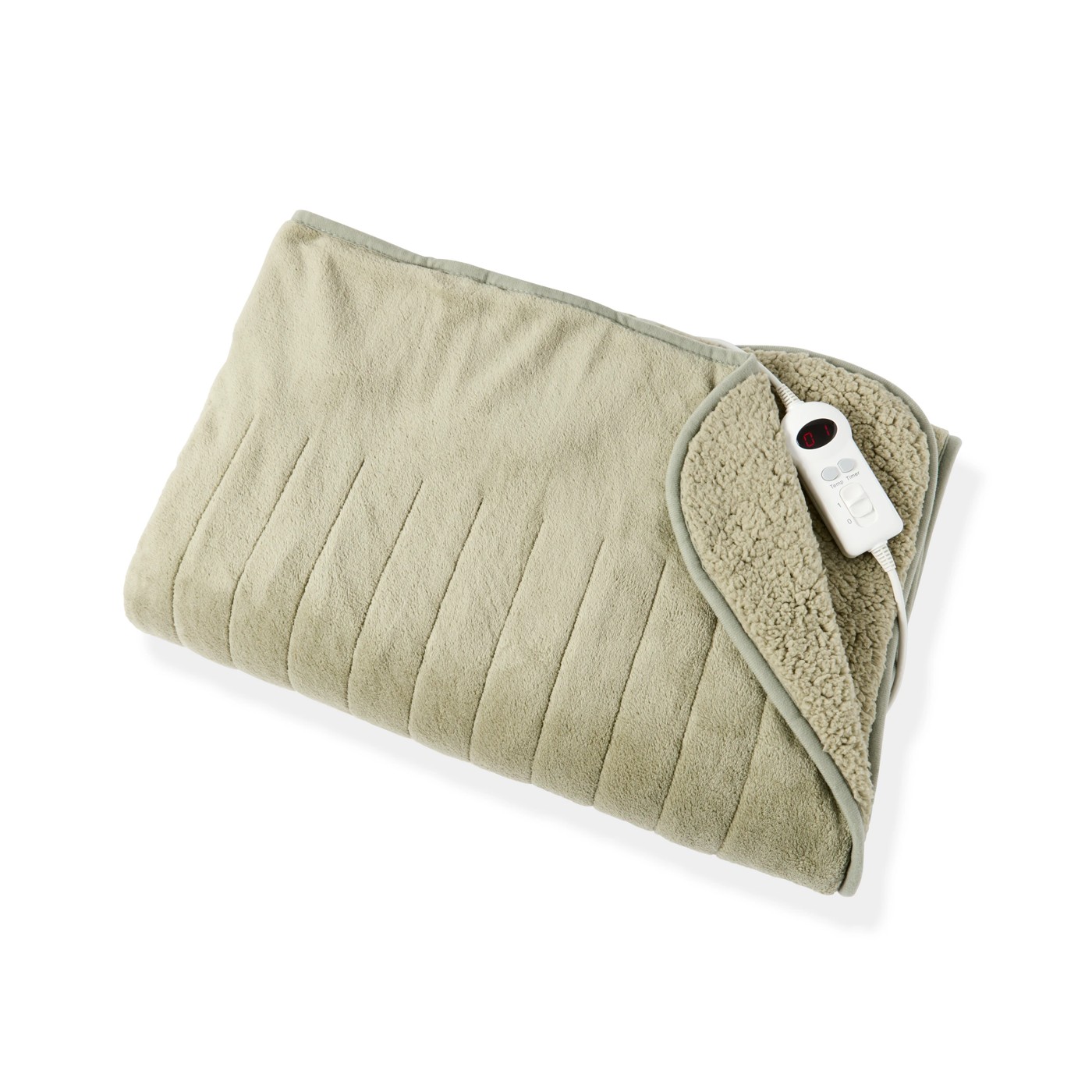 Anko Heated Throw Sherpa - Green 2 of 5