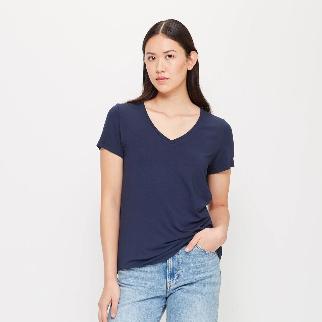 Modal/Elastane V-Neck T-Shirt | Target Australia