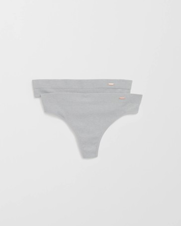 Lily Loves 2 Pack Rib Seamfree High Waist G-String Briefs