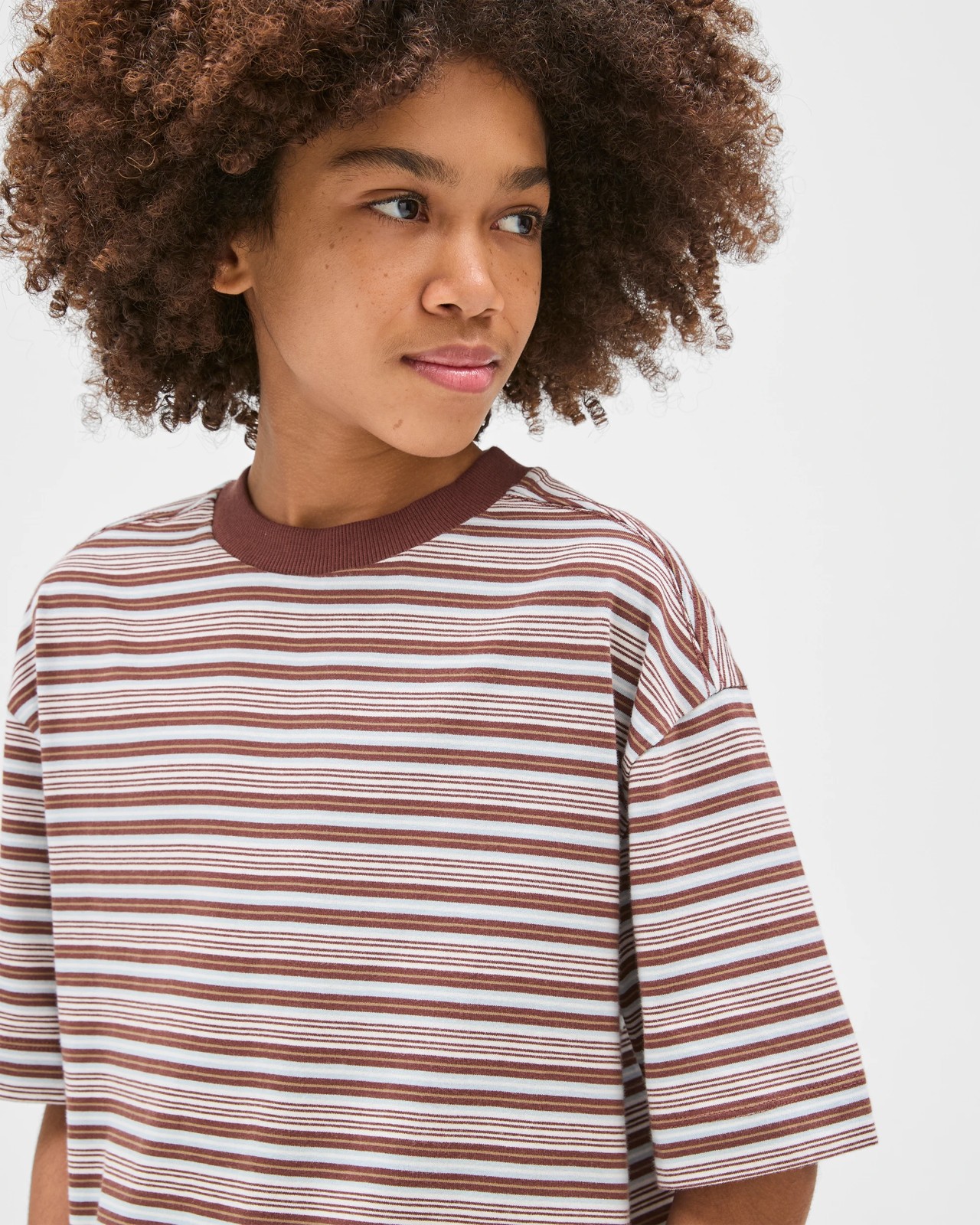 Australian Cotton Oversized Striped T-Shirt - Multi 3 of 6