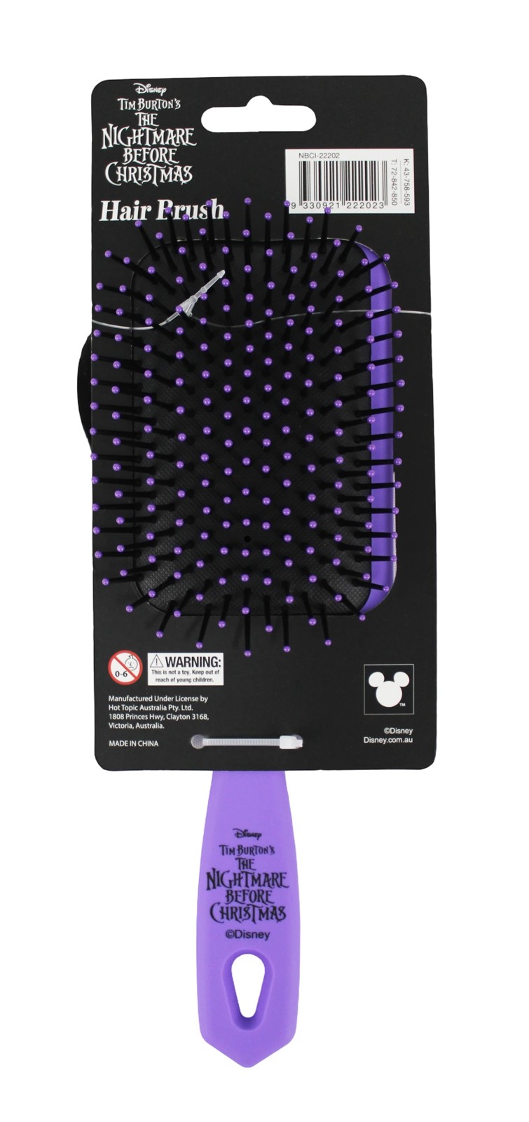 Disney Tim Burton's the Nightmare Before Christmas Hair Brush - Purple 3 of 4