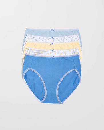 Women's Cotton/Elastane High Cut Briefs 5 Pack