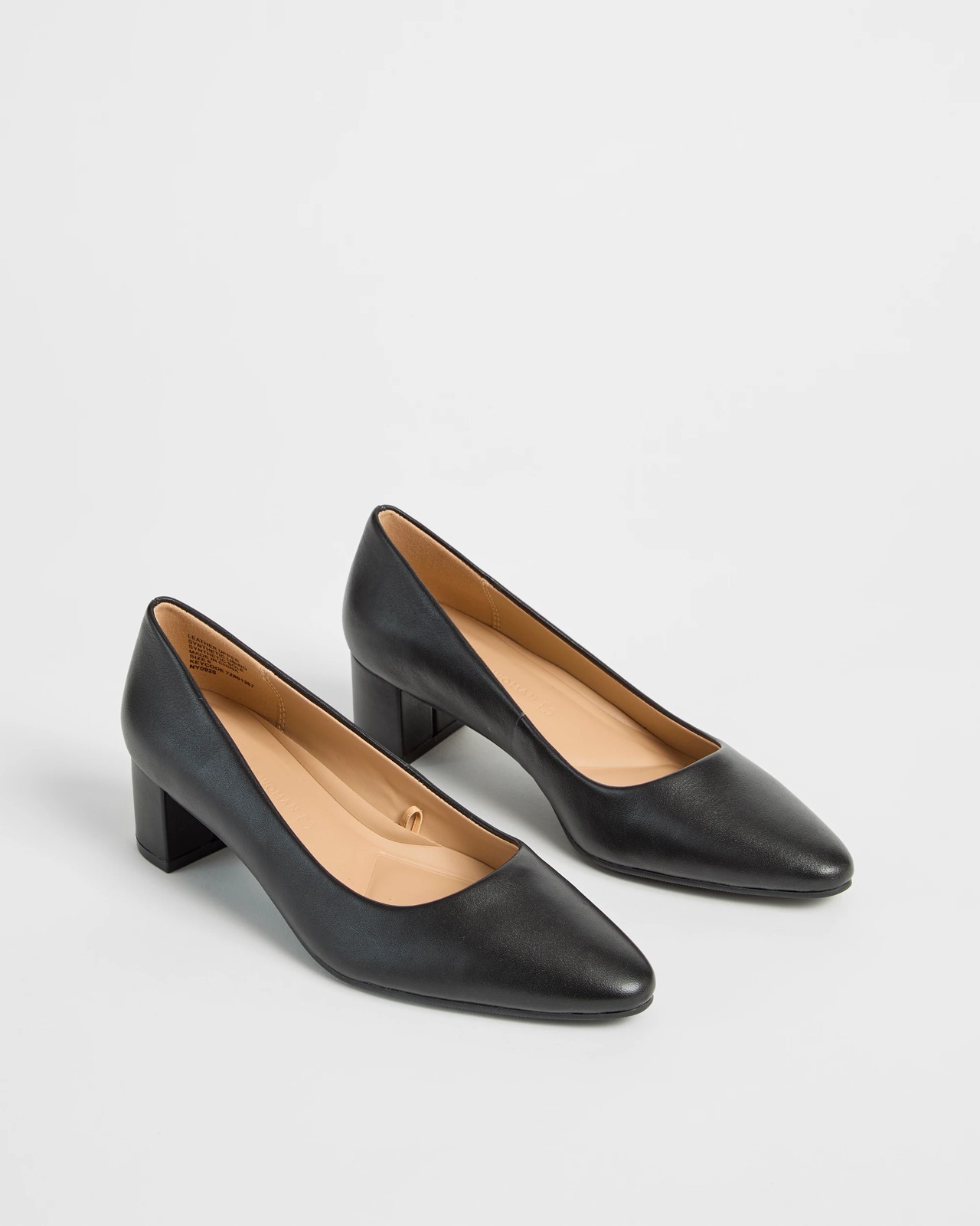 Leather Low Block Dress Heels 2 of 3