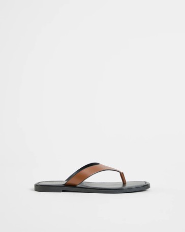 Genuine Leather Square Toe Thongs