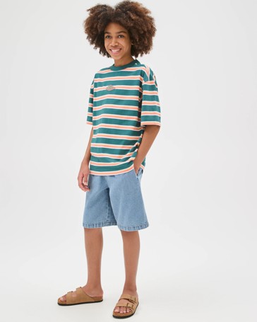 Australian Cotton Oversized Striped T-Shirt