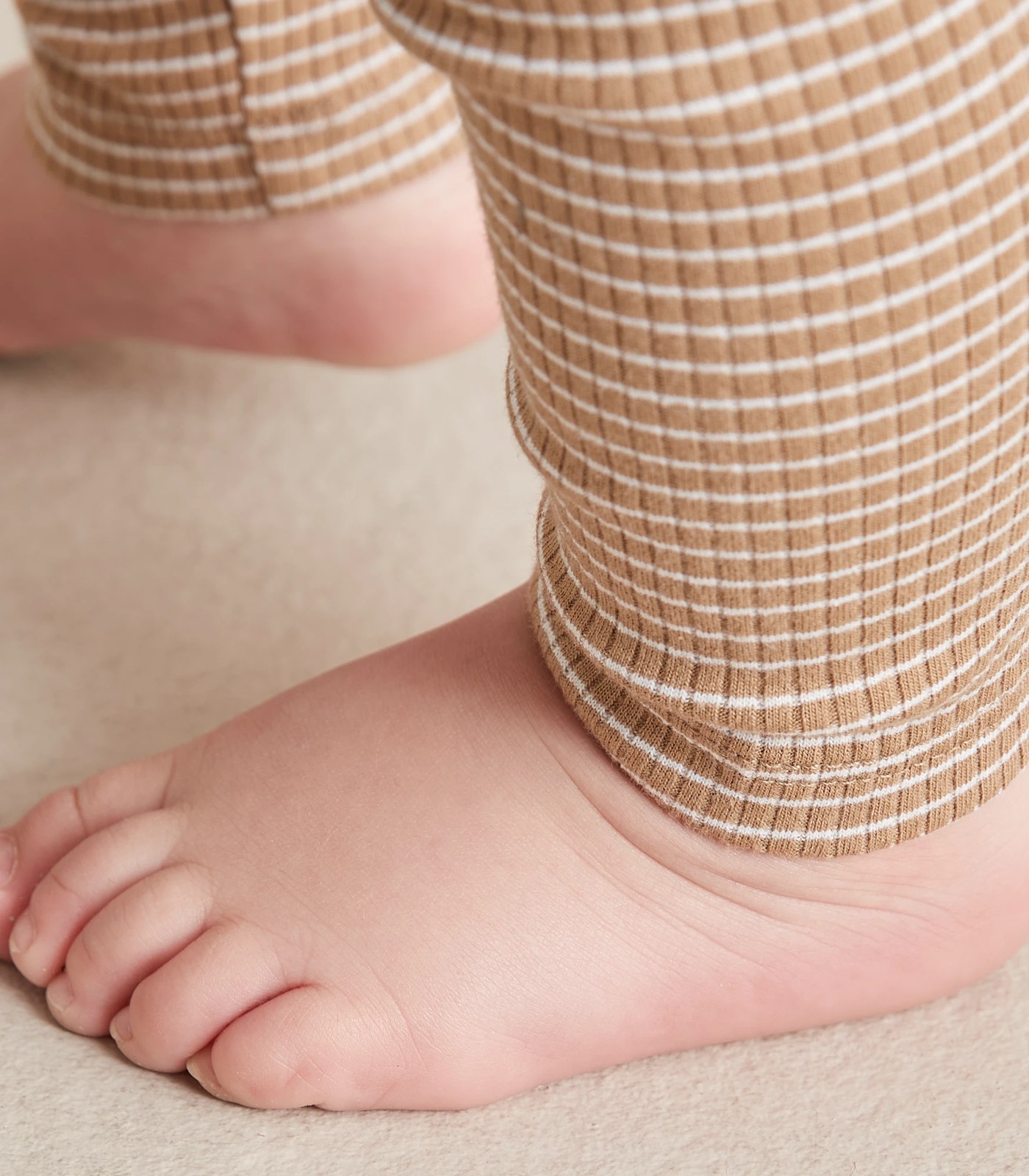 Baby Organic Cotton Rib Stripe Leggings 5 of 6