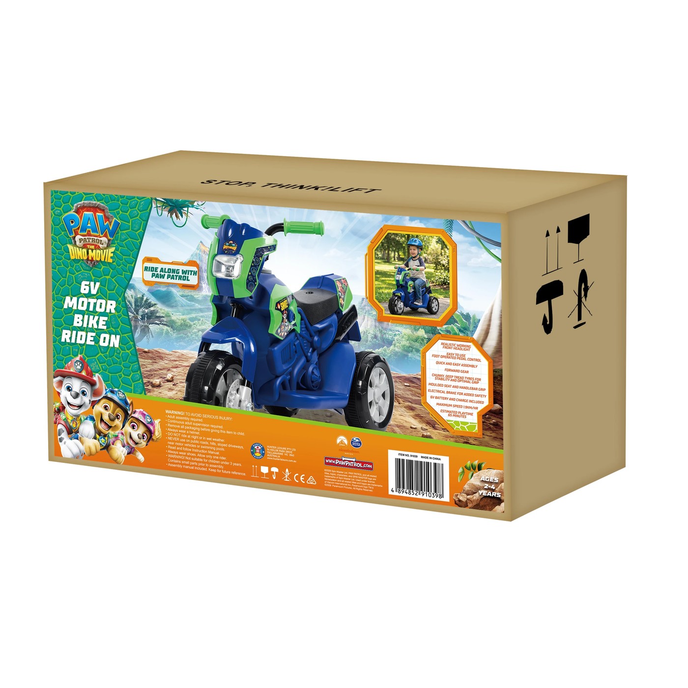 Paw Patrol Dino Movie 6V Motorbike Ride On 3 of 3