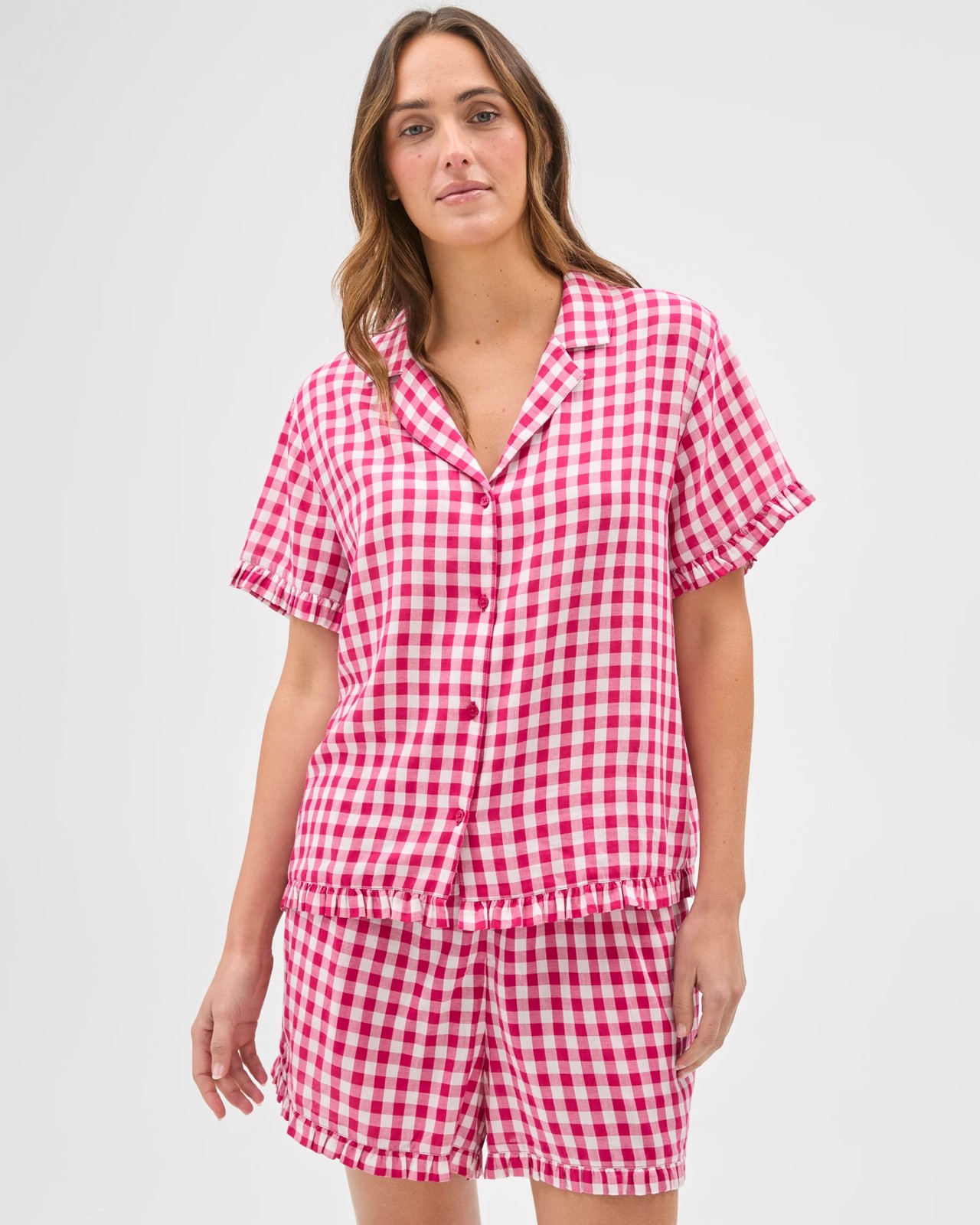 Womens Woven Frill Pyjama Set 2 of 5