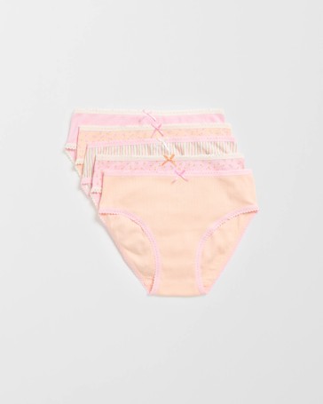 Maxx Australian Cotton 5 Pack Older Girls Pointelle Rib Briefs
