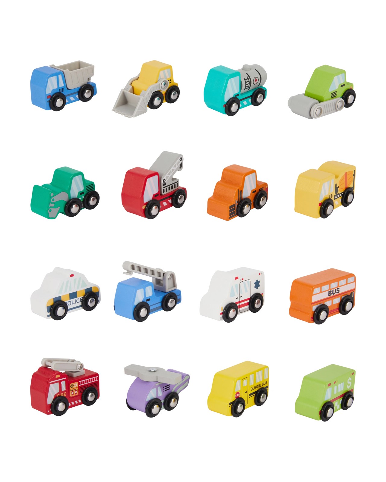 8 Pack Wooden Vehicle, Assorted - Anko 3 of 5