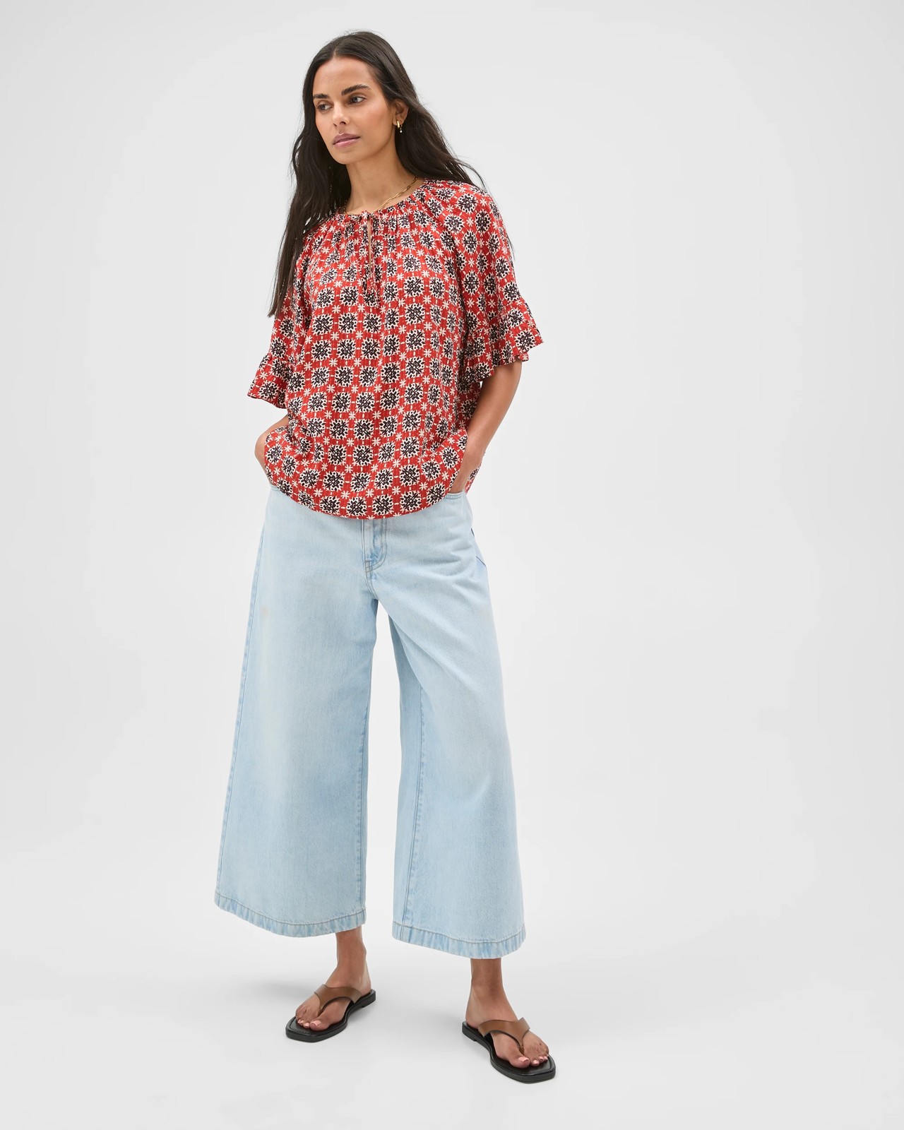Short Frill Sleeve Blouse 2 of 6
