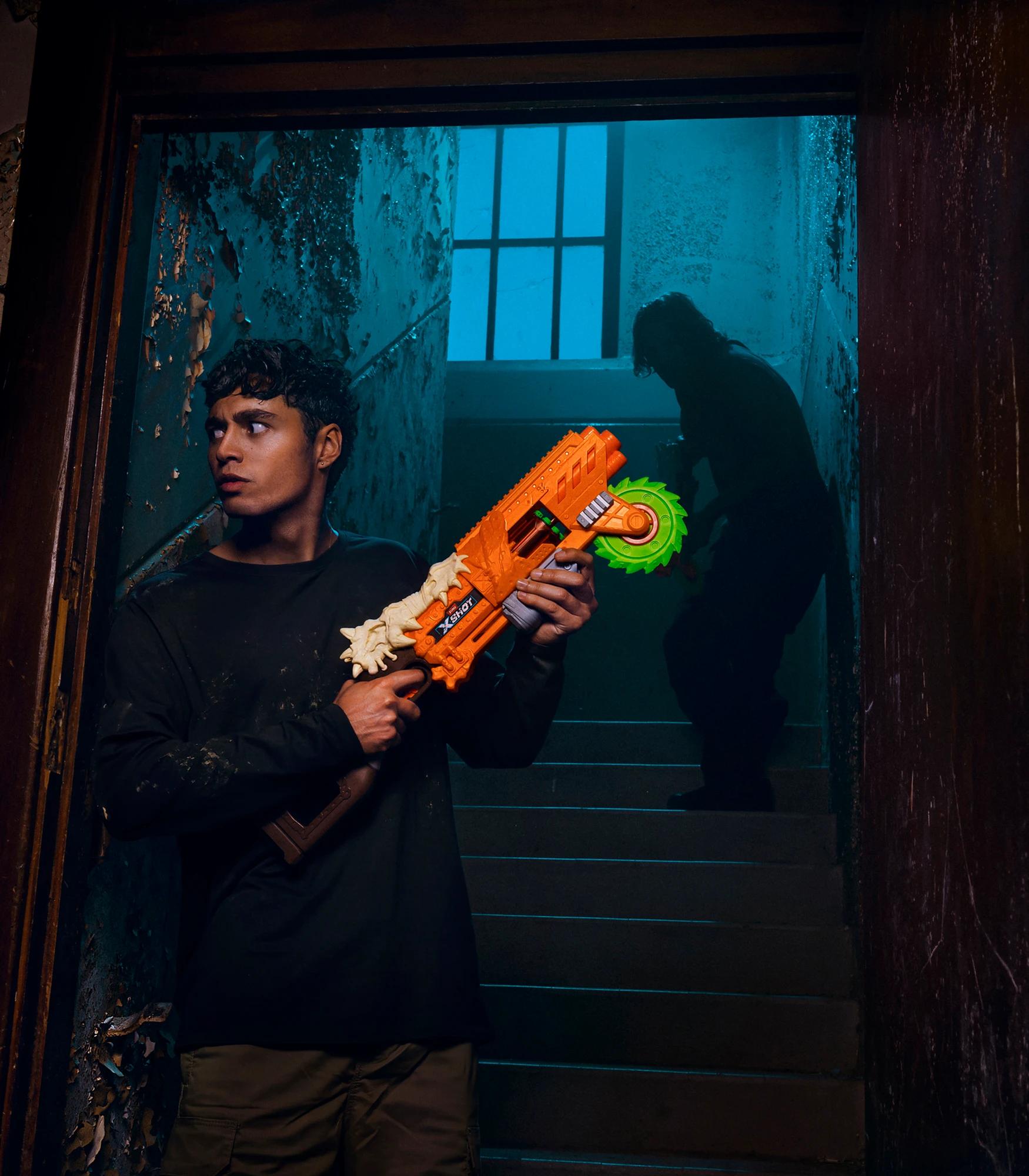 XSHOT Insanity HorrorFire Doomsday | Pistolet à Fléchettes Avec Scie Rotative