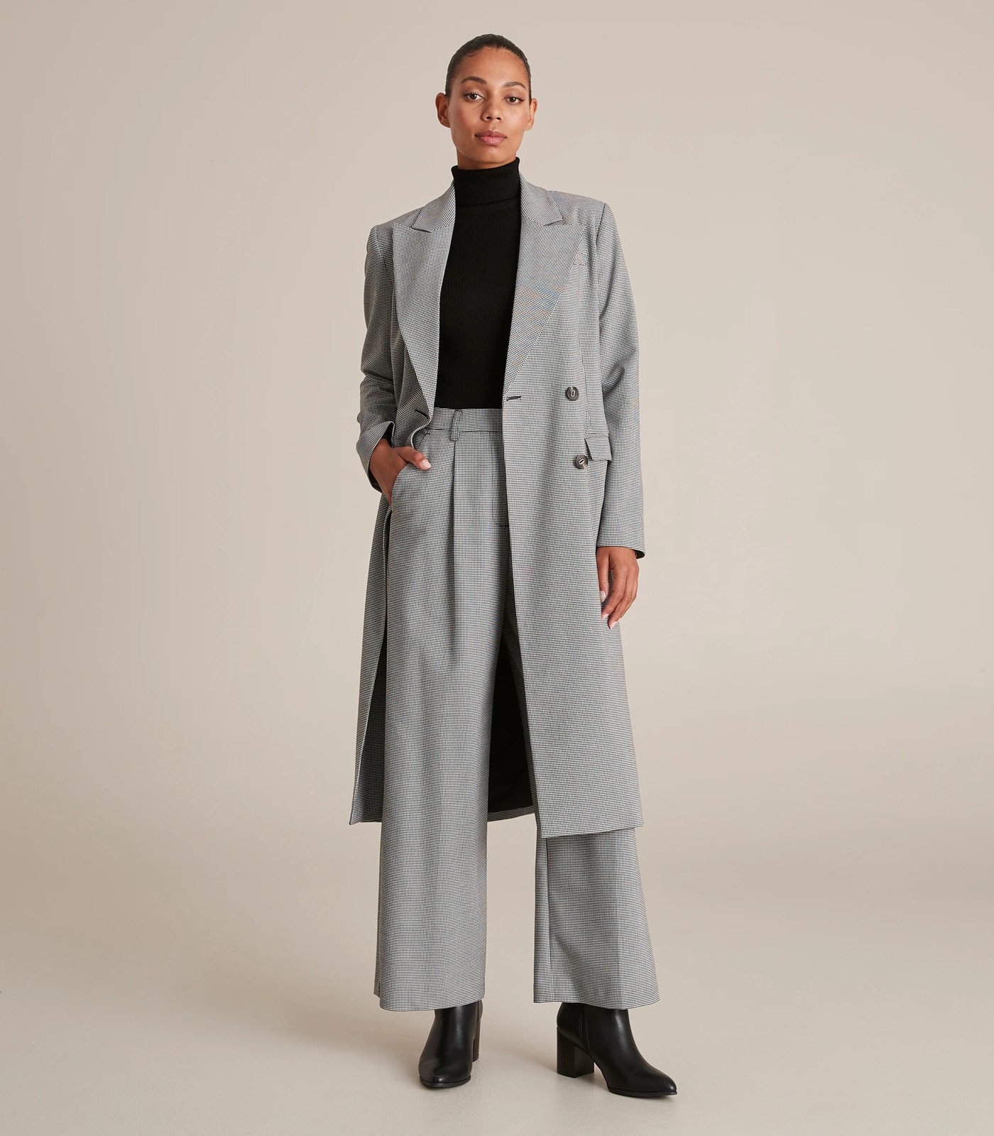 Grey fitted hot sale coat womens