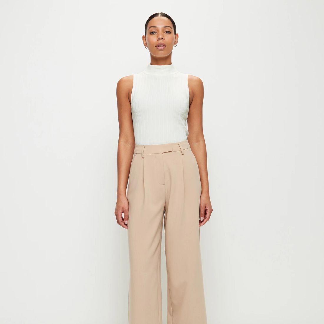 Mock Neck Rib Knit Top Preview Eggnog Target Australia