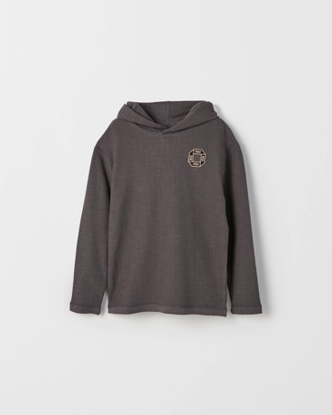 Australian Cotton Long Sleeve Textured Waffle Hoodie