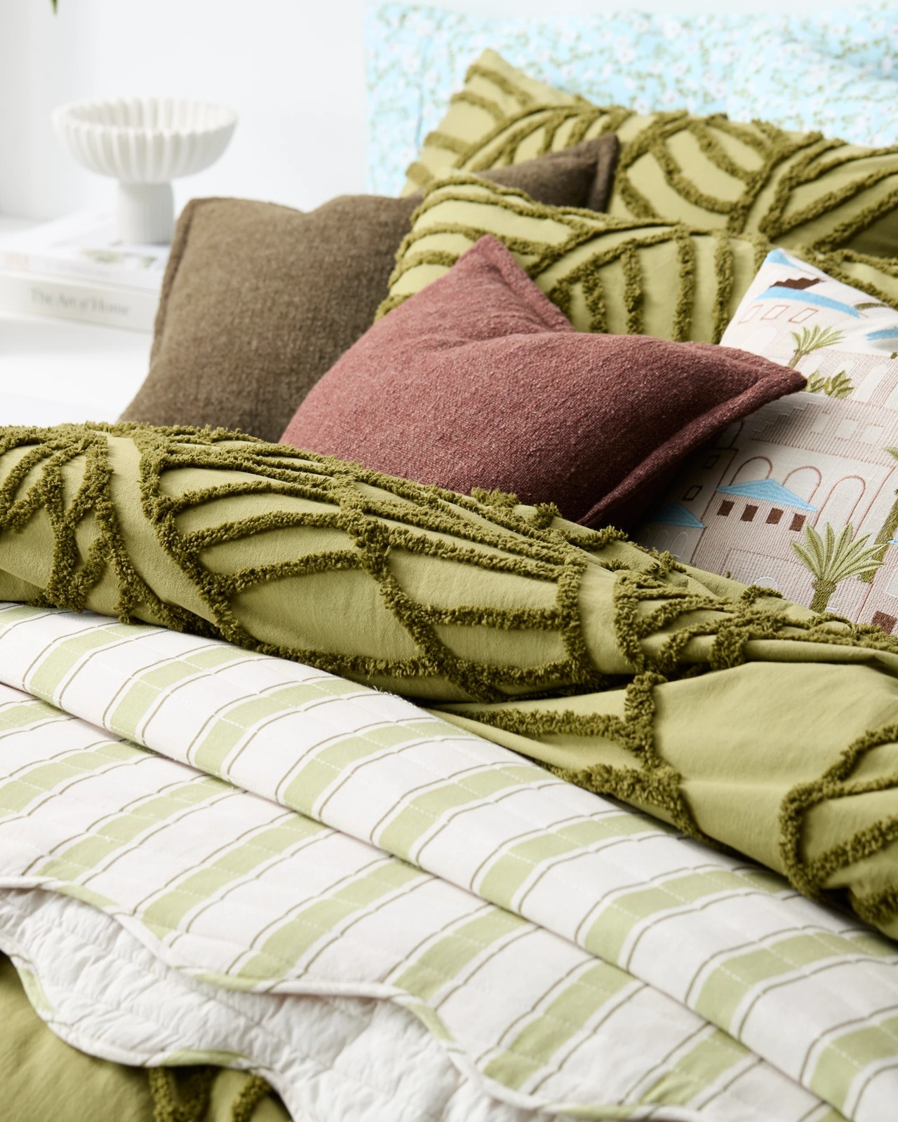 Oakley Cotton Textured Leaf Quilt Cover Set 3 of 6