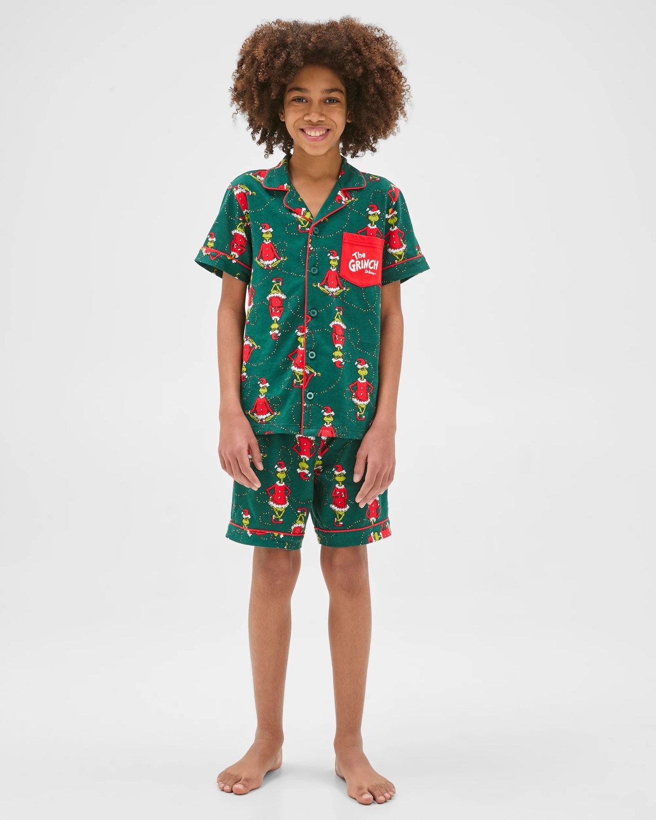 Family Matching Christmas Australian Cotton Older Kids Pyjama Set - Grinch 3 of 6