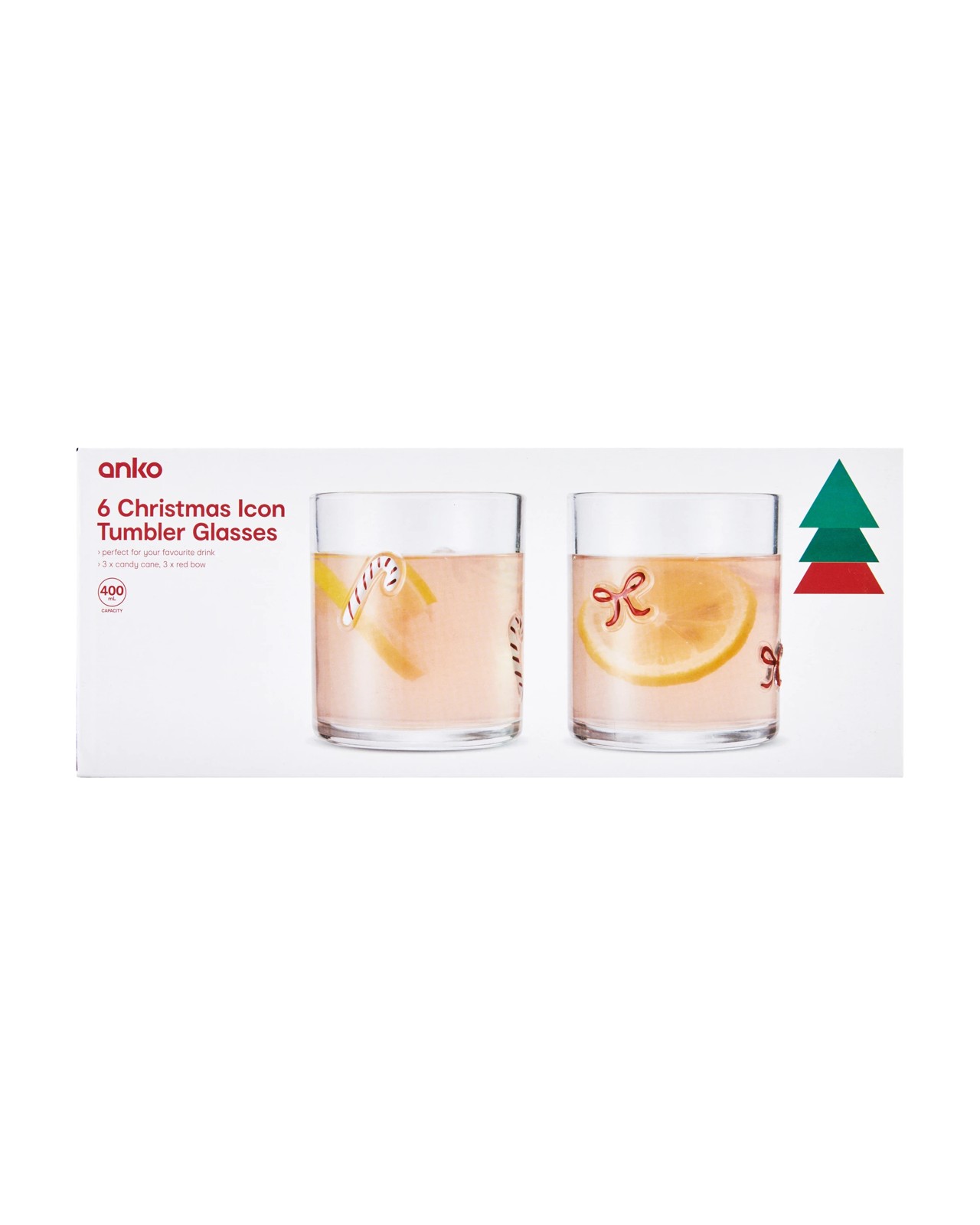 Anko 6 Christmas Icon Tumbler Glasses 5 of 6