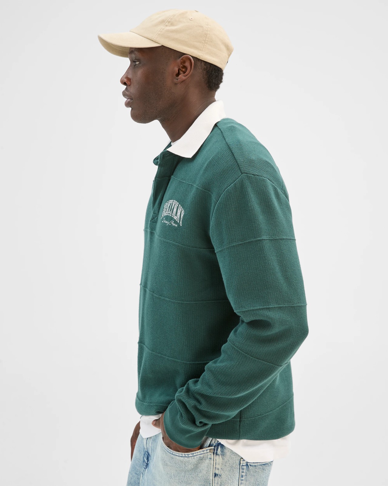 Commons Australian Cotton Blend Fleece Rugby Top - Forest Green 5 of 6