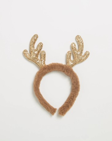 Fluffy Reindeer Christmas Headband