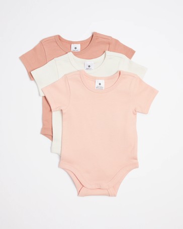 3 Pack Baby Organic Cotton Bodysuits