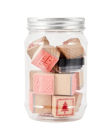Anko 12 Pack Christmas Craft Wood Stamps
