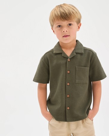 Short Sleeve Textured Shirt