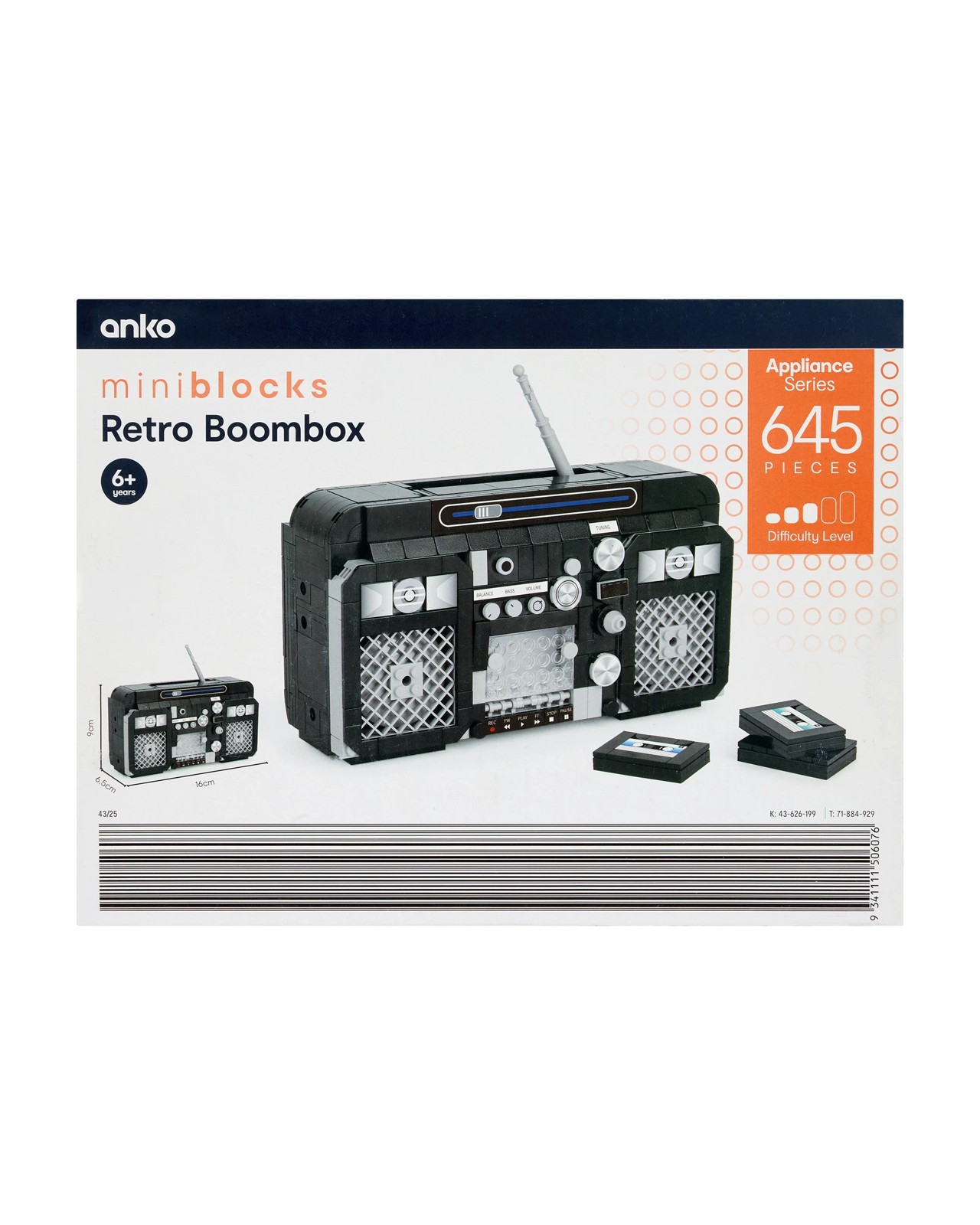 645 Piece Mini Blocks Appliance Series: Retro Boombox 3 of 3