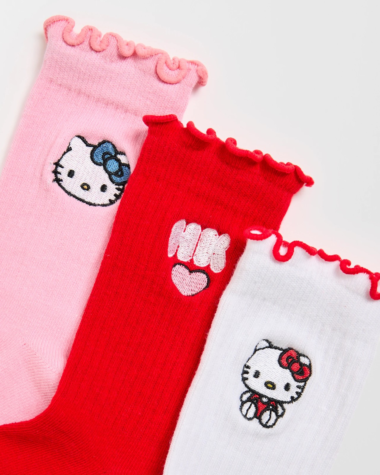 Licensed Hello Kitty 3 Pack Crew Socks 2 of 3