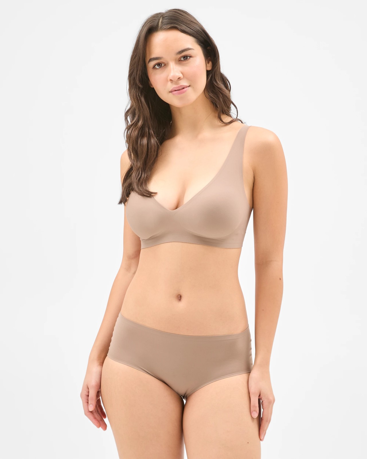 Smooth Moves 2 Pack Bonded No Show Midi Briefs - Mocha 3 of 6