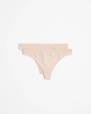 2 Pack Seamfree Matte and Shine G-String Briefs