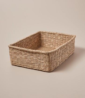 Closed Weave Low Rectangle Seagrass Basket