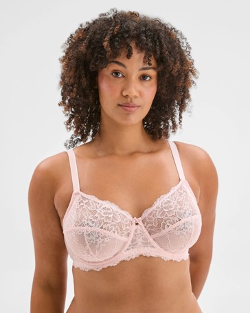 Ariana Fuller Figure Lace Underwire Mesh Bra