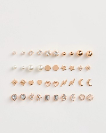 20 Pack Mixed Stud Earrings