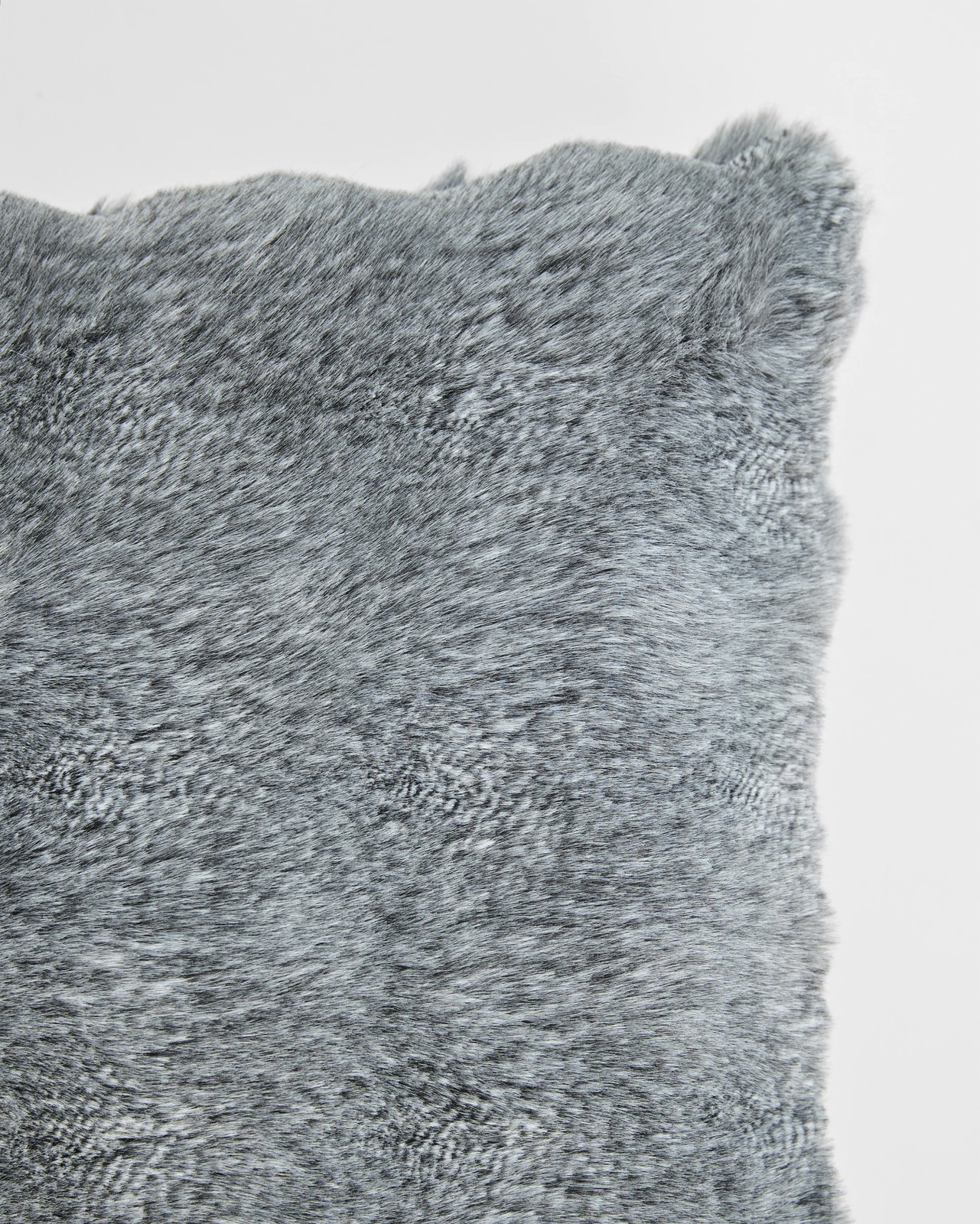 Ella Faux Fur Cushion - Asphalt 2 of 2