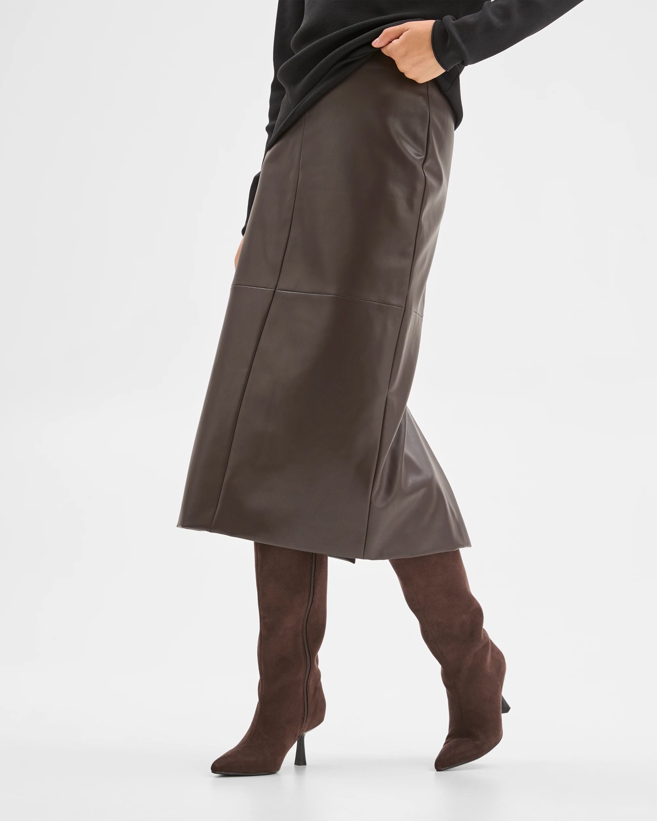Preview PU Midi Pencil Skirt 4 of 6
