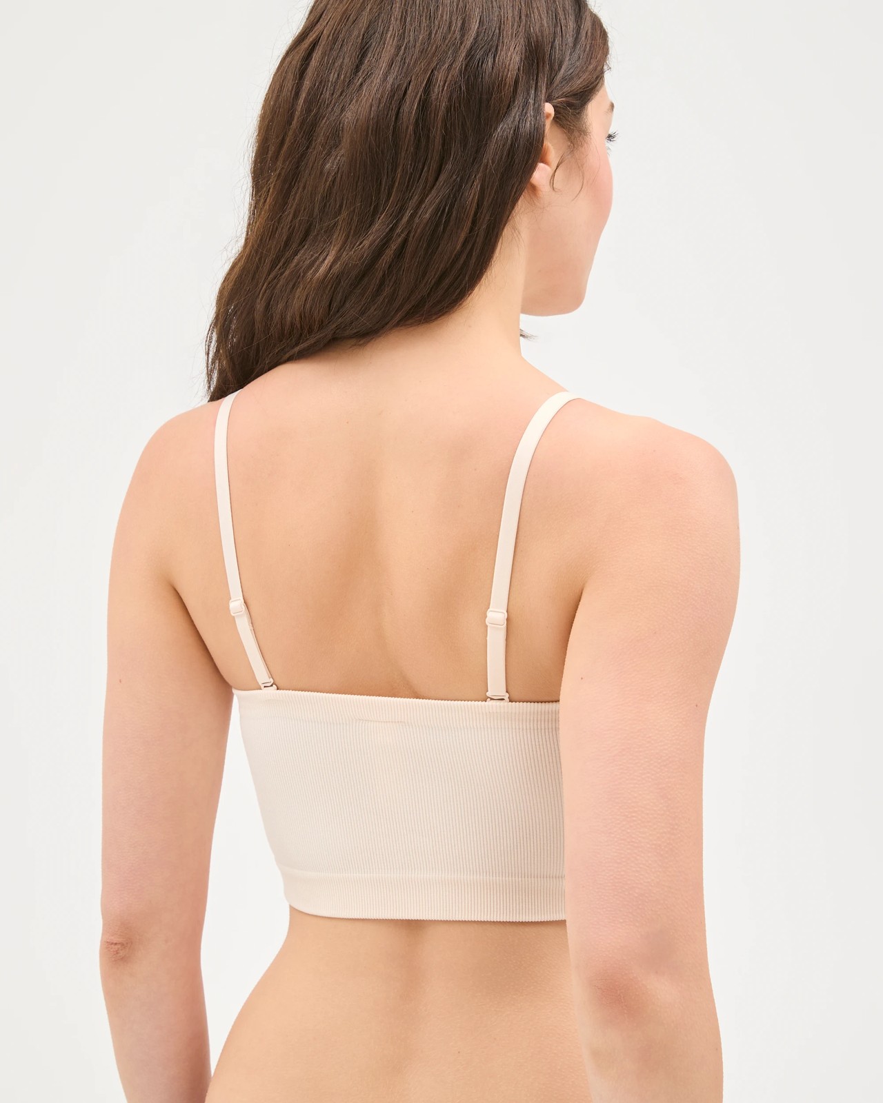 Lily Loves Rib Seamfree Bandeau Crop Top - Shell 4 of 4