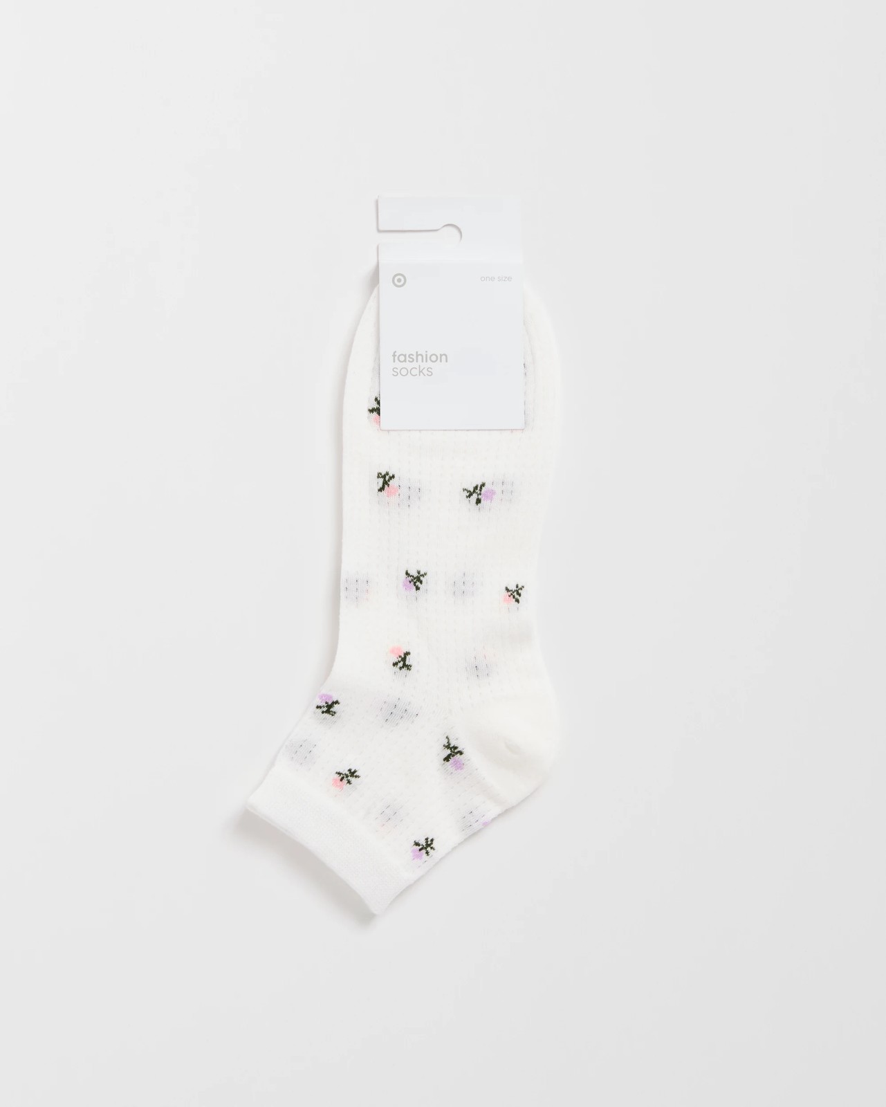 Australian Cotton Blend Floral Pointelle Quarter Crew Socks - White 2 of 3